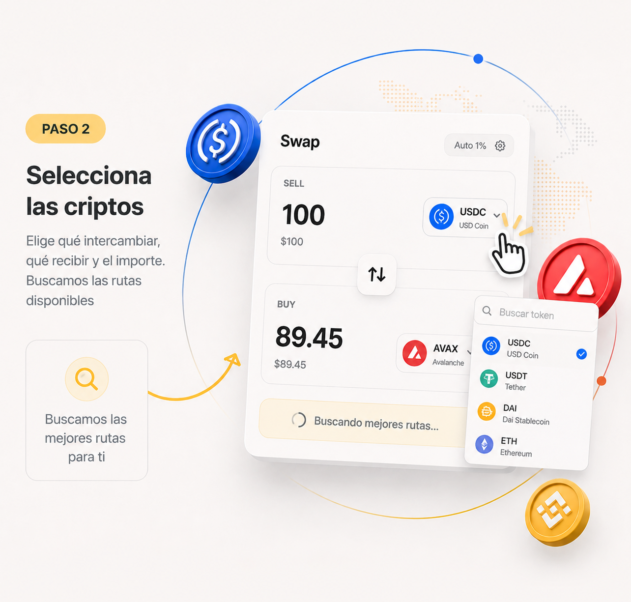 Elegí el token